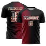 Custom Black Vintage USA Flag Crimson-Cream Sublimation Gradient Fashion Soccer Uniform Jersey